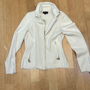 Women's cream white sweater fine knit with pleather accent women's S Belldini